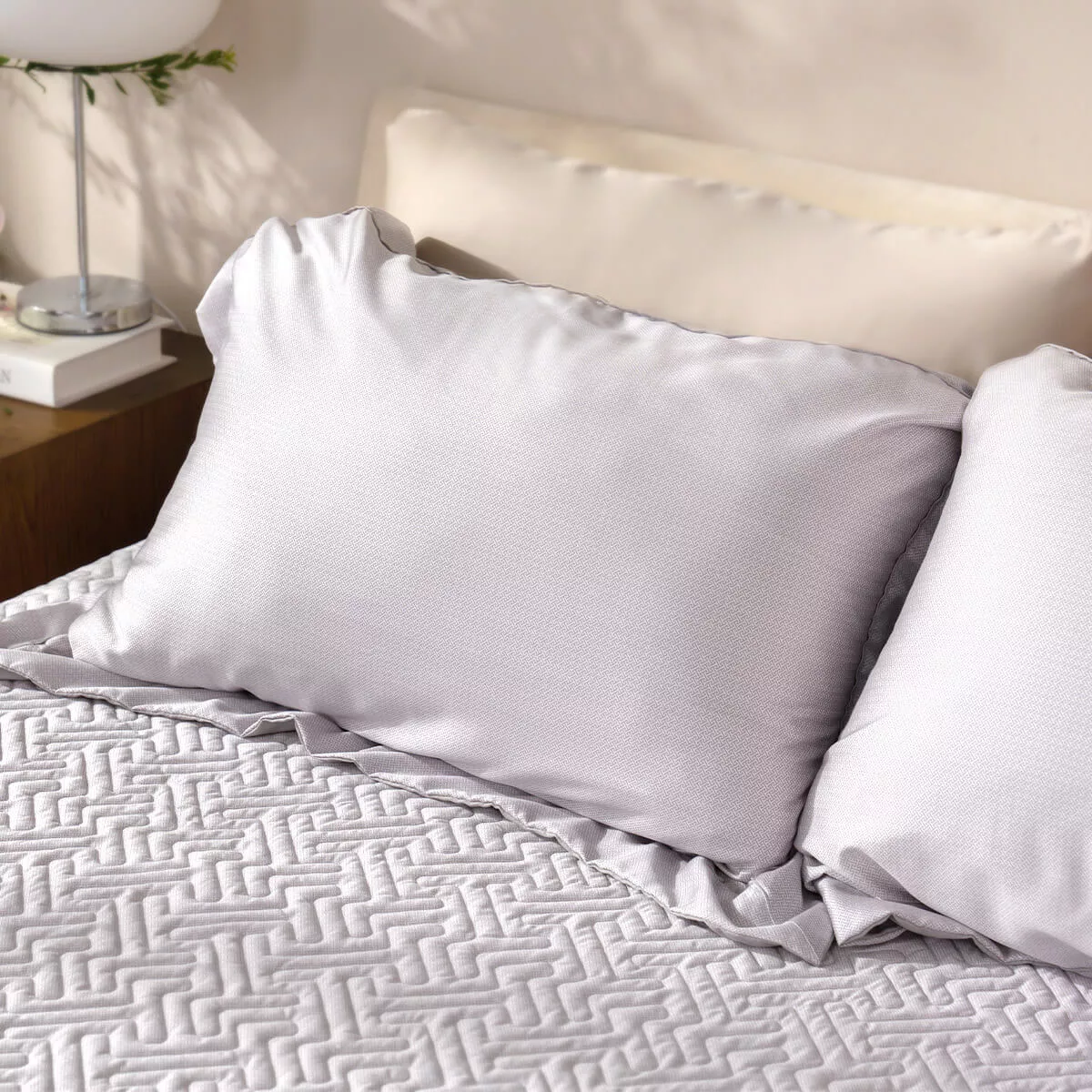 Bộ chăn ga phủ chần Lụa Tencel cao cấp Amando Élan 5 chi tiết TC001 - Ảnh 6