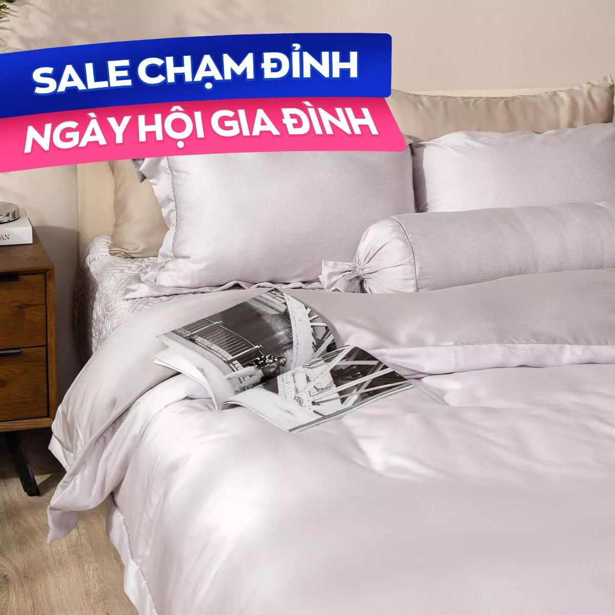 Bộ chăn ga chun chần Lụa Tencel cao cấp Amando Élan 5 chi tiết TC001 - Ảnh 2