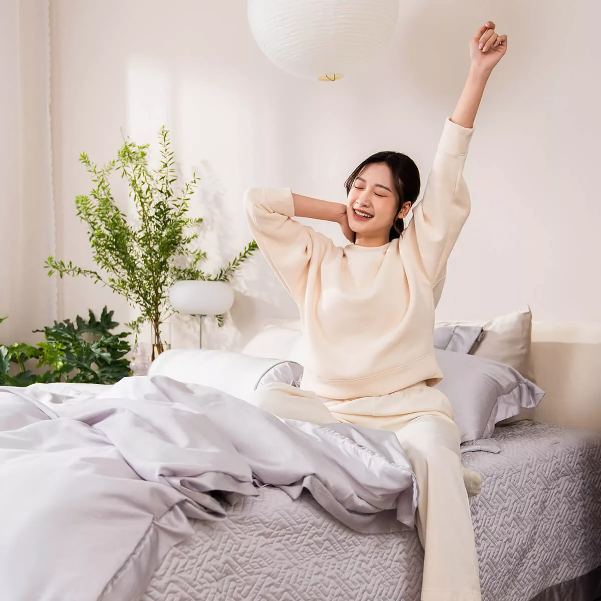 Bộ chăn ga chun chần Lụa Tencel cao cấp Amando Élan 5 chi tiết TC001 - Ảnh 9