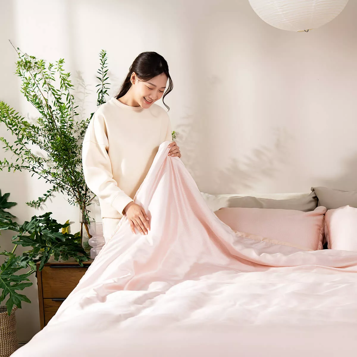 Bộ chăn ga chun chần Lụa Tencel cao cấp Amando Élan 5 chi tiết TC002 - Ảnh 9