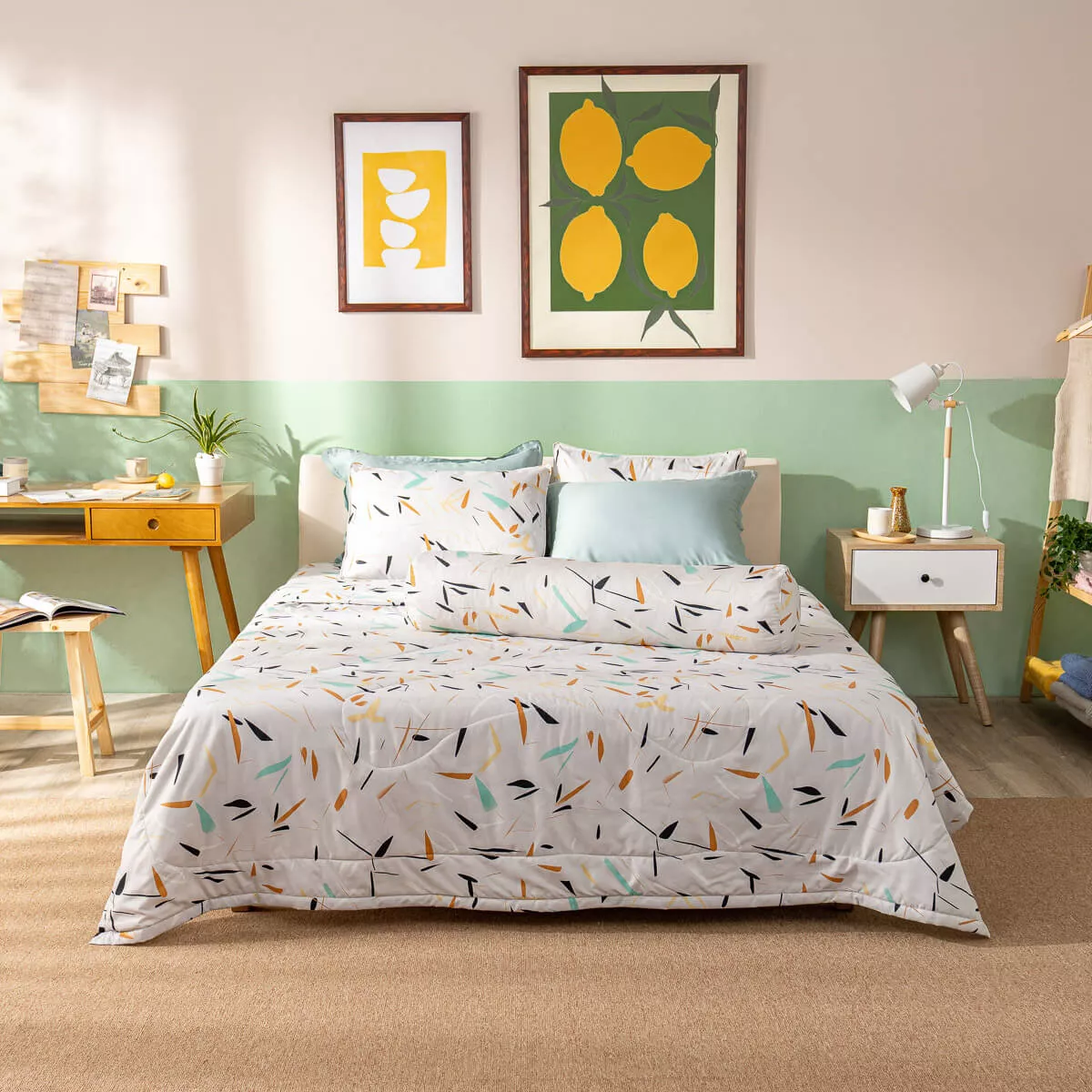 Bộ Ga chun microfiber Amando Ellie họa tiết 4 chi tiết M03 - Ảnh 4