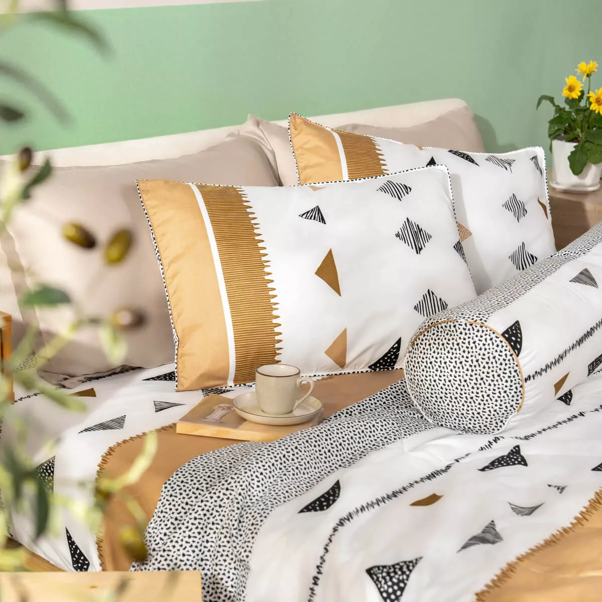 Bộ Ga chun microfiber Amando Ellie họa tiết 4 chi tiết M04 - Ảnh 2