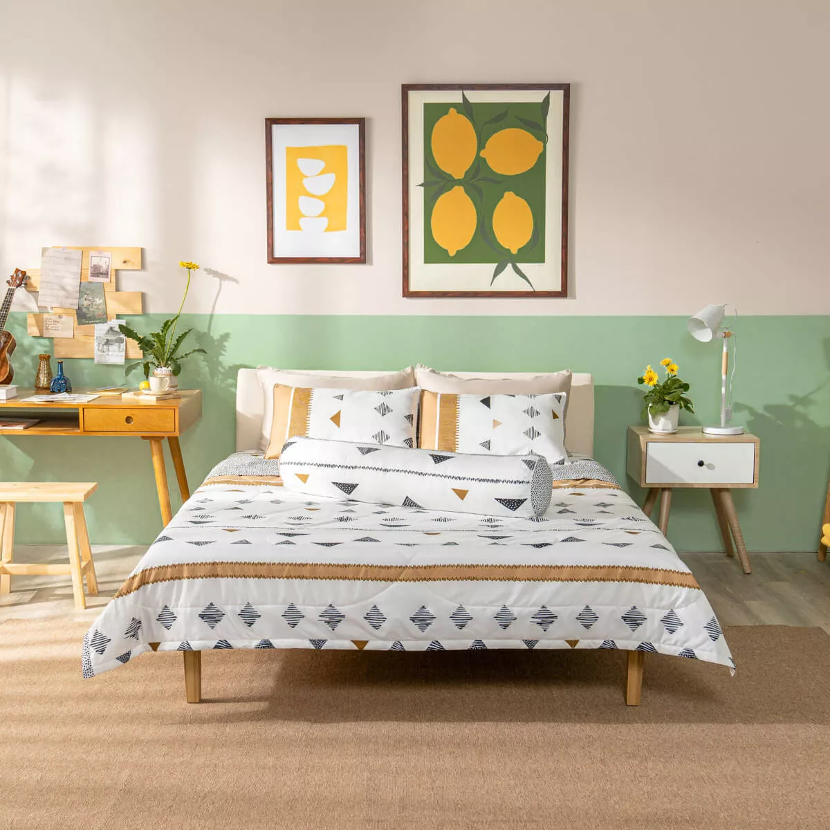 Bộ Ga chun microfiber Amando Ellie họa tiết 4 chi tiết M04 - Ảnh 3