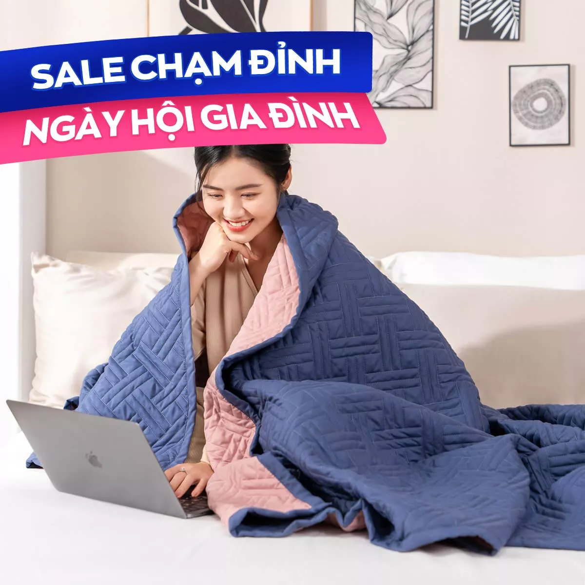 Chăn bốn mùa micro satin Goodnight Mori - Ảnh 2