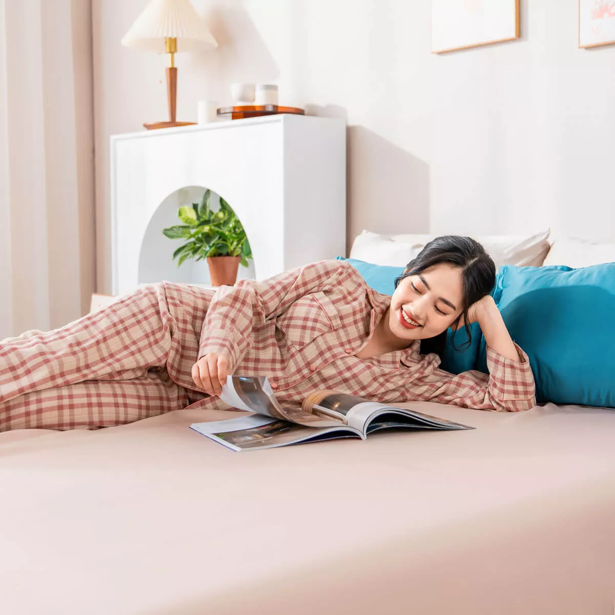 Bộ ga chun bốn mùa micro satin Goodnight Mori 3 Chi tiết - Ảnh 7