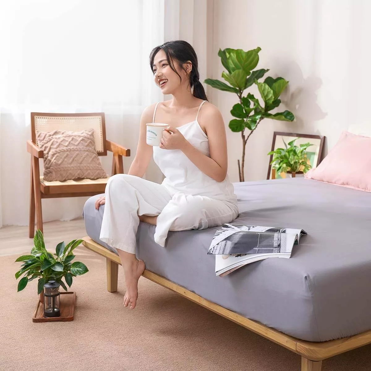 Bộ ga chun micro satin Amando Cozy 3 chi tiết - Ảnh 14