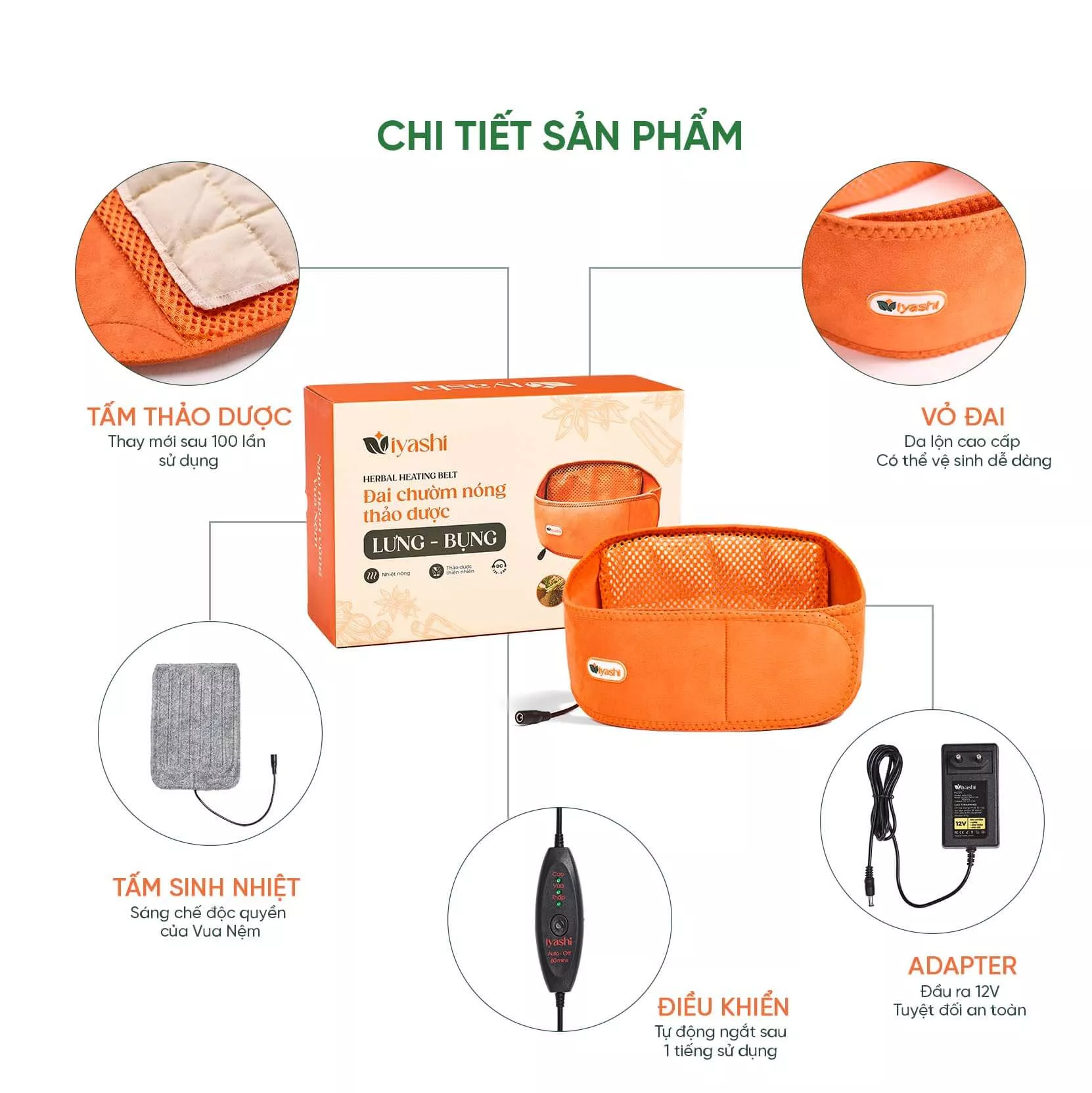 Iyashi Đai chườm thảo dược lưng - bụng - Ảnh 7