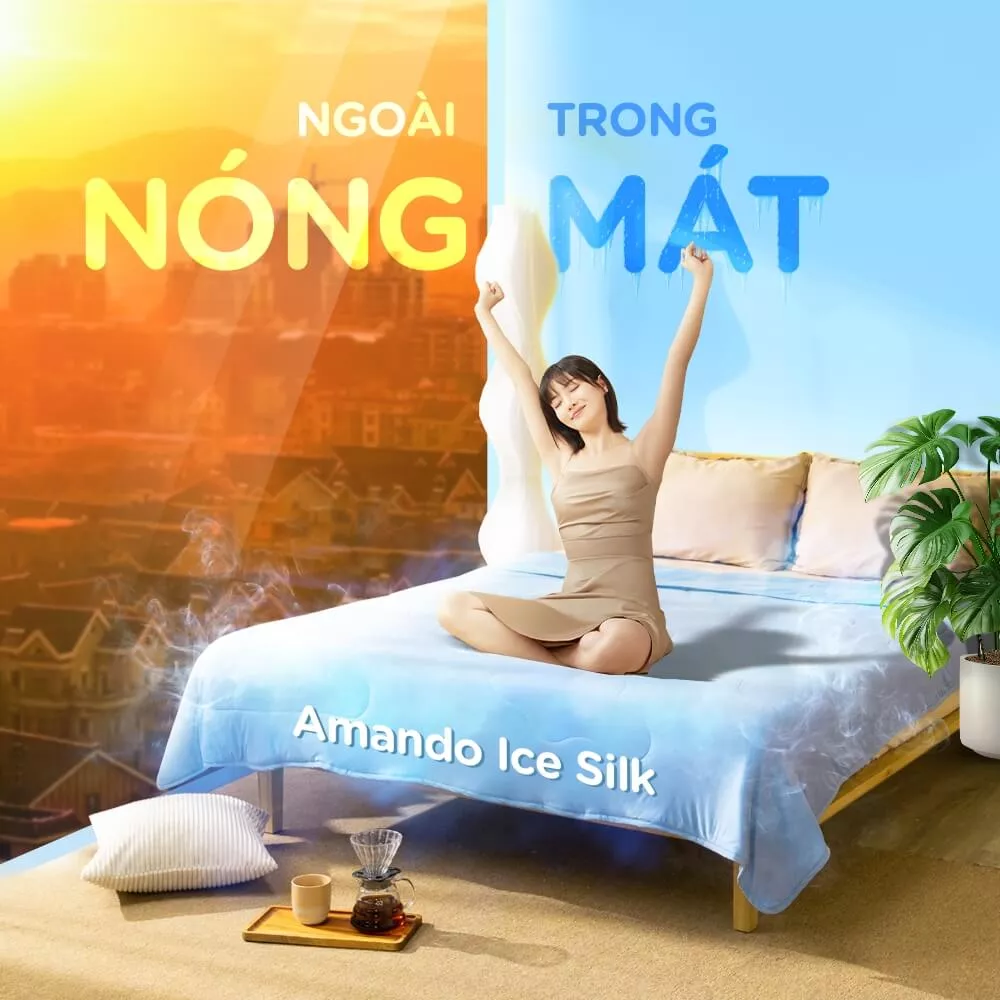 Chăn Amando Ice silk làm mát mỏng nhẹ (BST Ngủ Mát) - Ảnh 8
