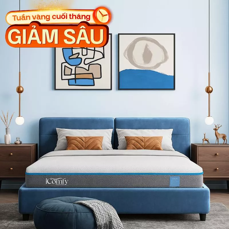 Nệm foam iComfy Coolax massage thoáng mát dày 15cm (BST Ngủ Mát) - Ảnh 2