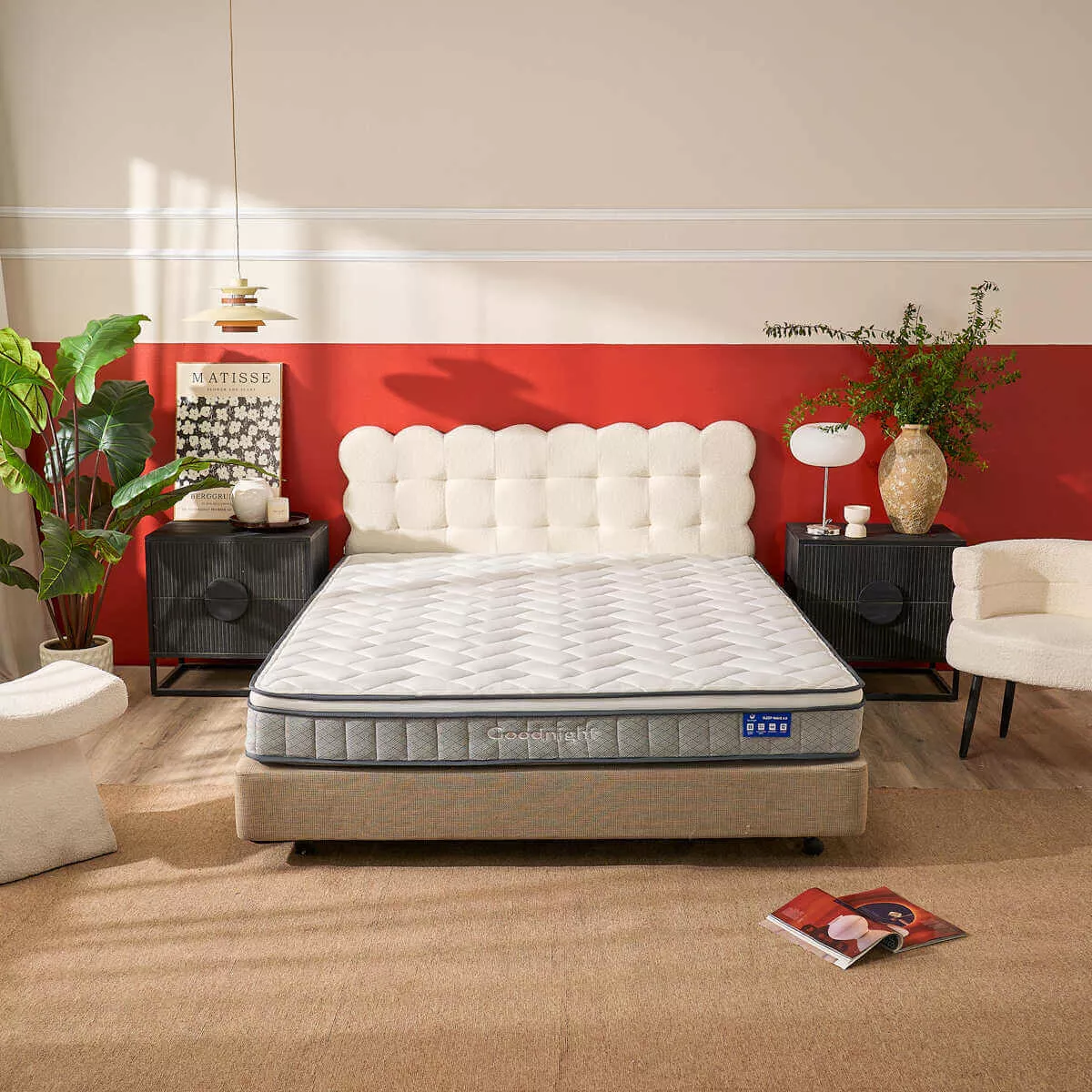Nệm lò xo Goodnight Sleep Wave giảm tiếng ồn dày 20cm - Ảnh 2