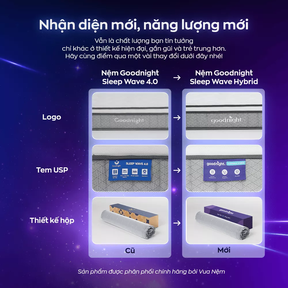 Nệm lò xo Goodnight Sleep Wave giảm tiếng ồn dày 20cm - Ảnh 2