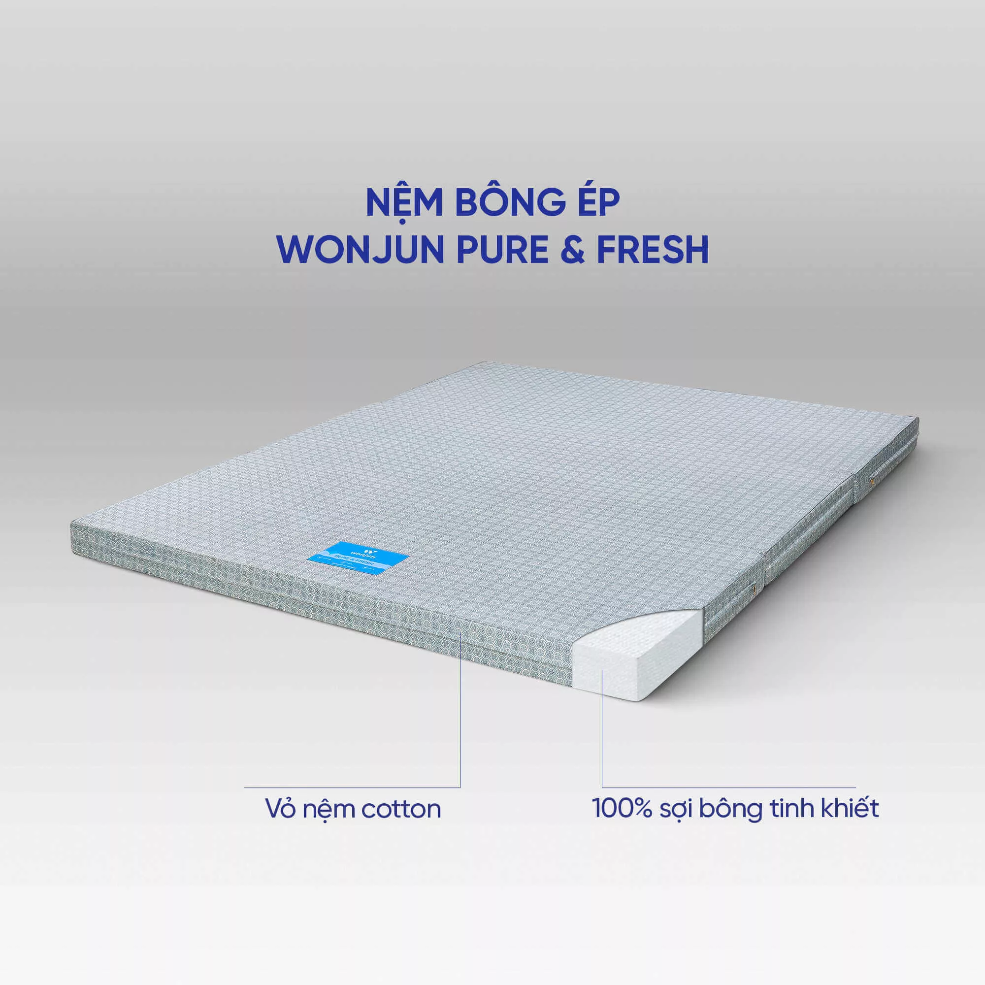 Nệm Bông ép Wonjun Pure & Fresh chuẩn Hàn Quốc dày 5/9cm - Ảnh 10