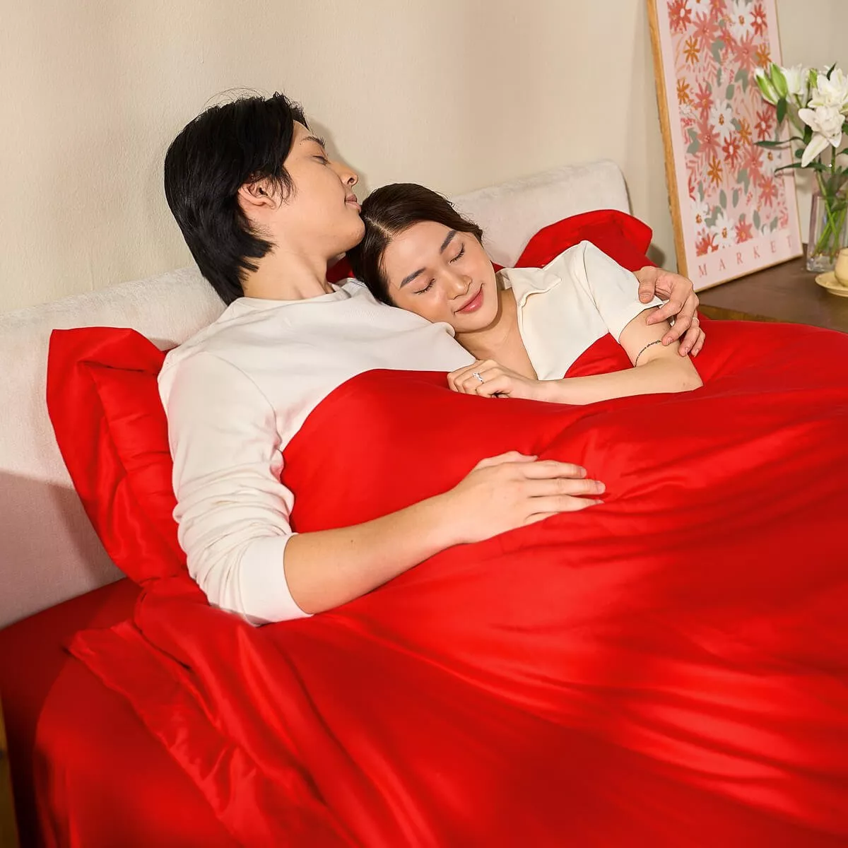 Bộ chăn ga cưới Amando Love ấm áp, sang trọng - Ảnh 2