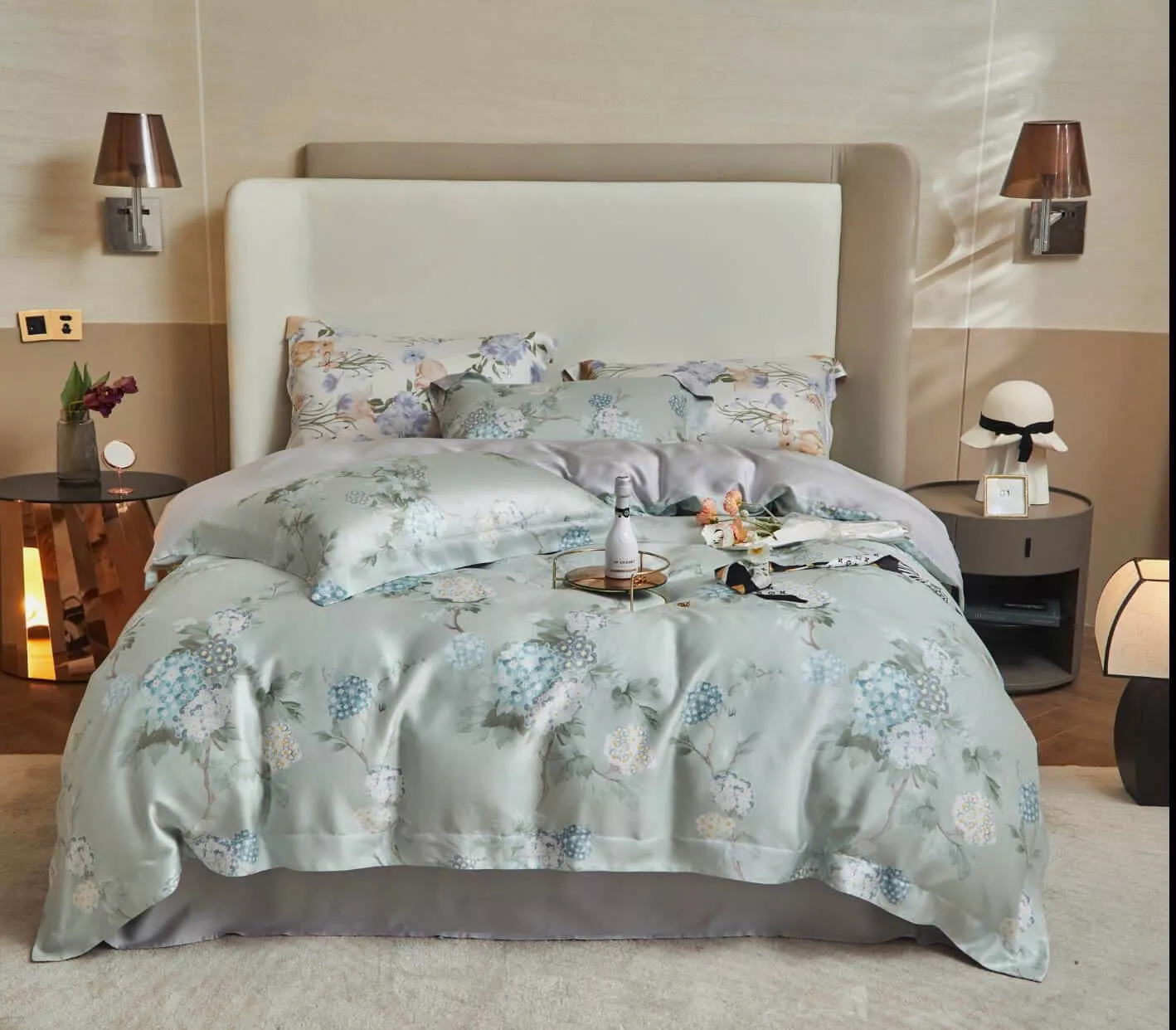 Bộ ga chun Lụa tencel cao cấp Amando Bliss 4 chi tiết mã TC008 - Ảnh 2