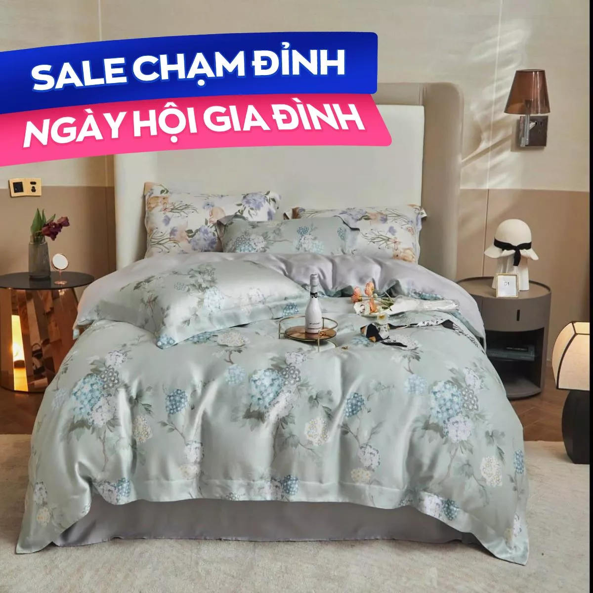 Bộ ga chun Lụa tencel cao cấp Amando Bliss 4 chi tiết mã TC008 - Ảnh 2