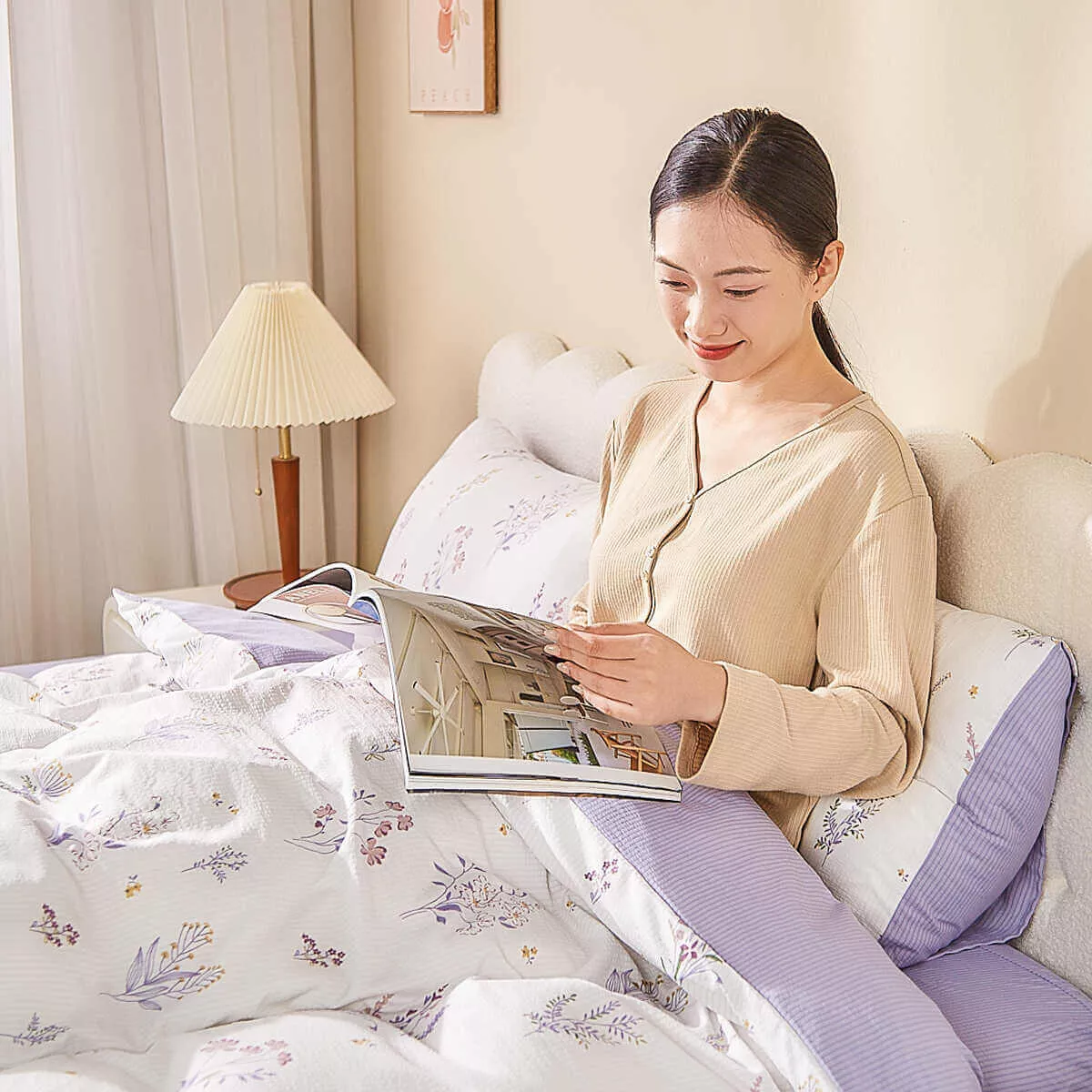 Bộ ga chun vỏ chăn Goodnight Bamboo mềm mại, điều hòa thân nhiệt - Ảnh 4