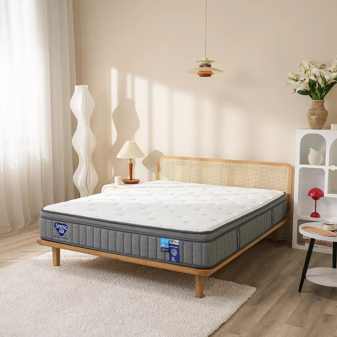 Nệm lò xo Spring Air Back Supporter Firm Cool nâng đỡ làm mát dày 26cm - Ảnh 3