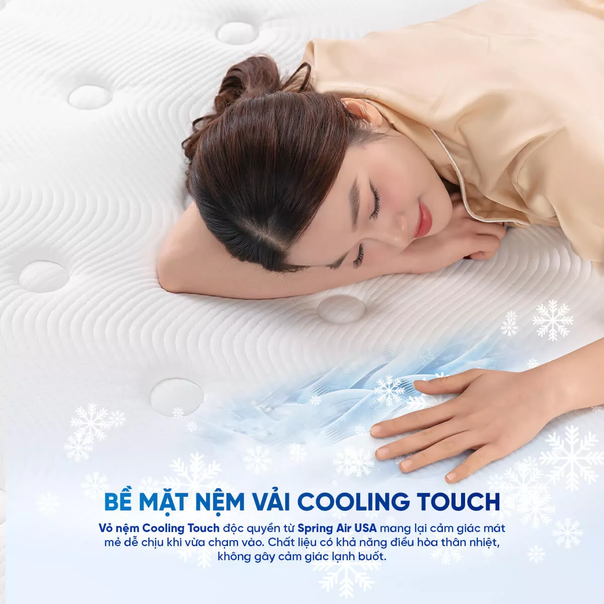 Nệm lò xo Spring Air Back Supporter Firm Cool nâng đỡ làm mát dày 26cm - Ảnh 7