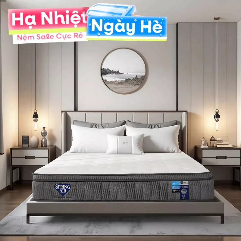 Nệm lò xo Spring Air Back Supporter Firm Cool nâng đỡ làm mát dày 26cm - Ảnh 2