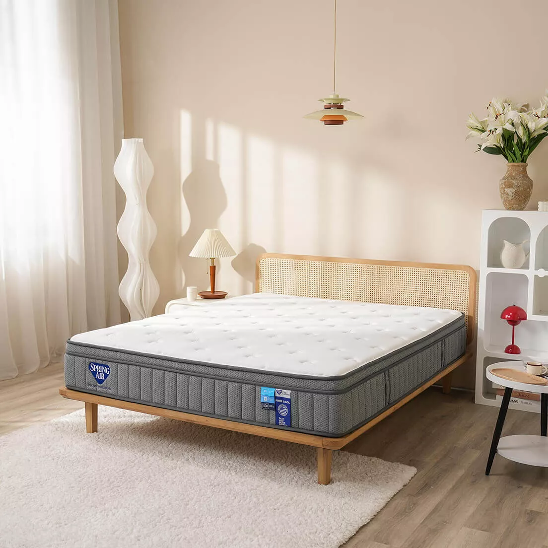 Nệm lò xo Spring Air Back Supporter Firm Cool nâng đỡ làm mát dày 26cm - Ảnh 16