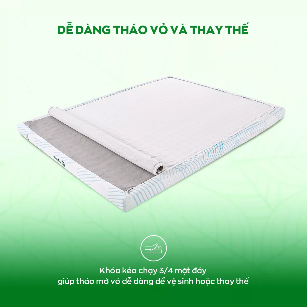 [Mở bán tặng bộ ga chun 1.8 triệu] Nệm cao su 100% thiên nhiên tinh chất trà xanh làm mát Gummi Signature - Ảnh 9