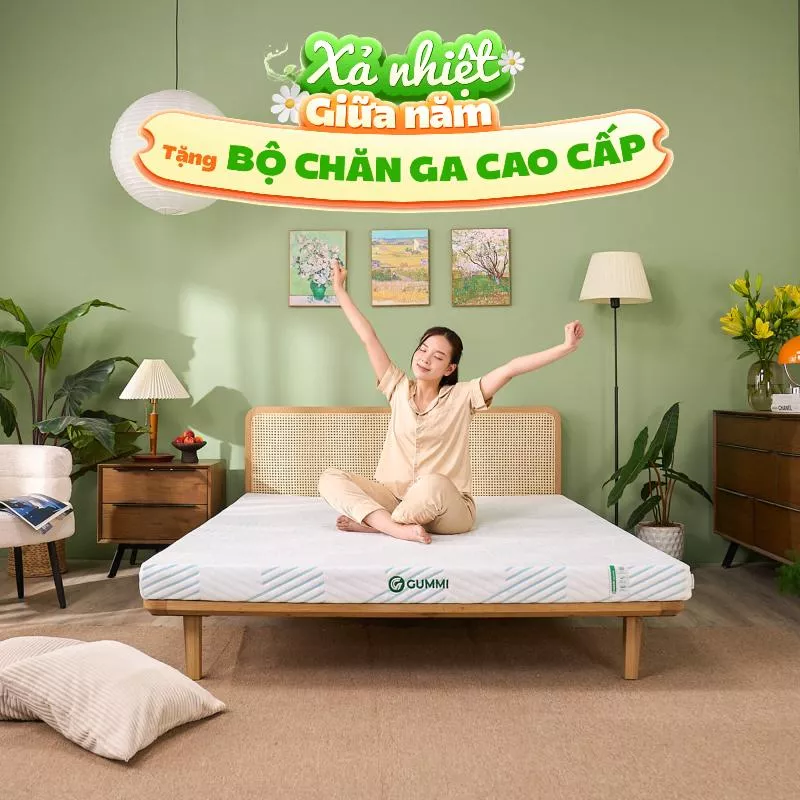 [Mở bán tặng bộ ga chun 1.8 triệu] Nệm cao su 100% thiên nhiên tinh chất trà xanh làm mát Gummi Signature - Ảnh 2