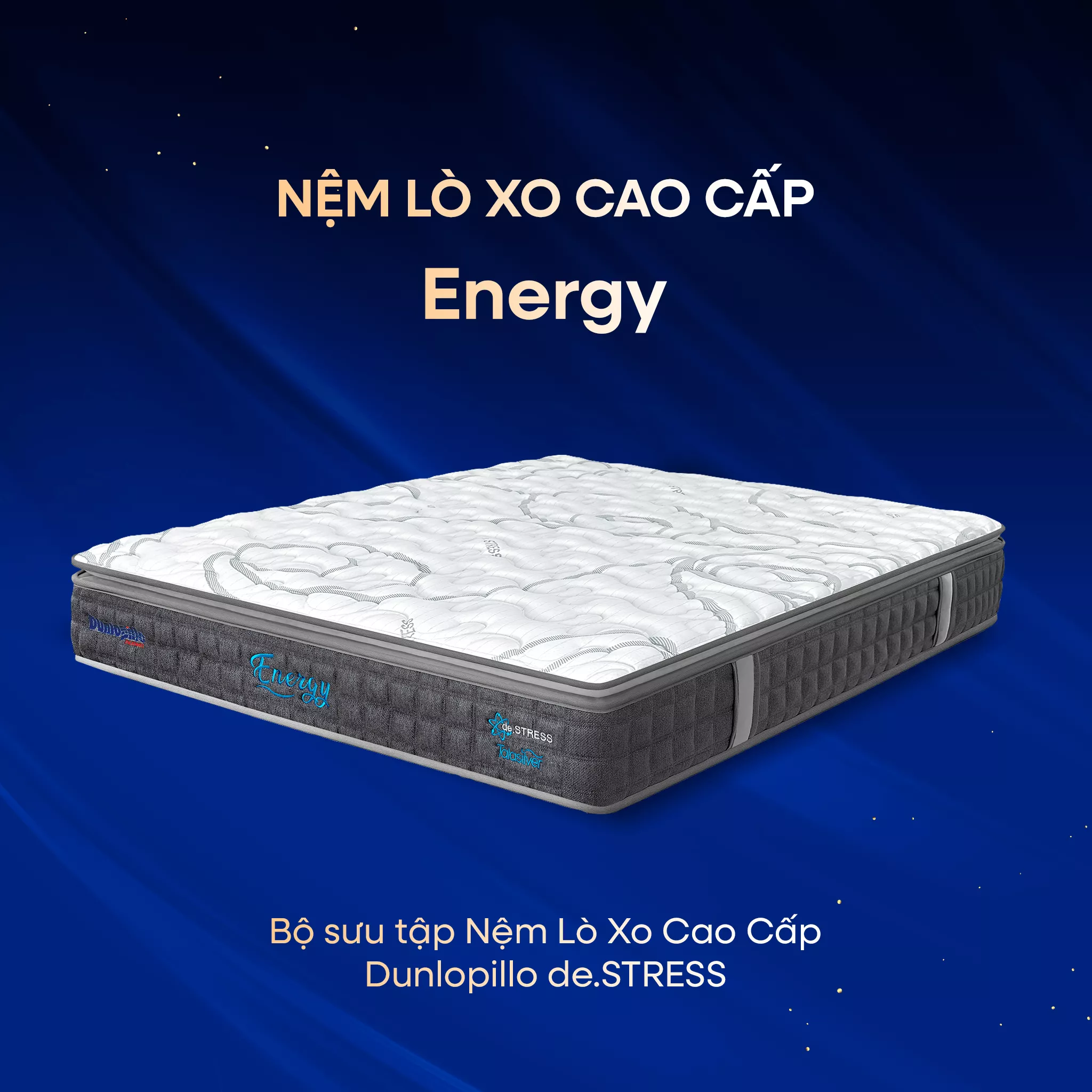 [Mới - Độc quyền] Nệm lò xo song song công nghệ cách ly chuyển động Dunlopillo de.Stress Energy - Ảnh 3