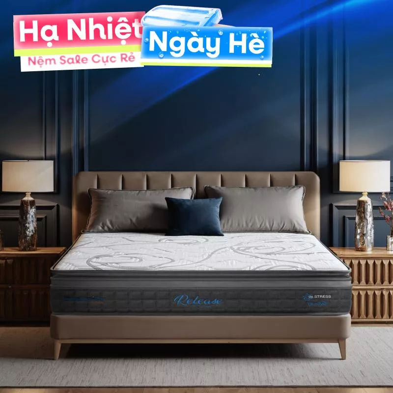 [Mới - Độc quyền] Nệm lò xo độc lập phân 5 vùng nâng đỡ chuyên sâu Dunlopillo de.Stress Release - Ảnh 2